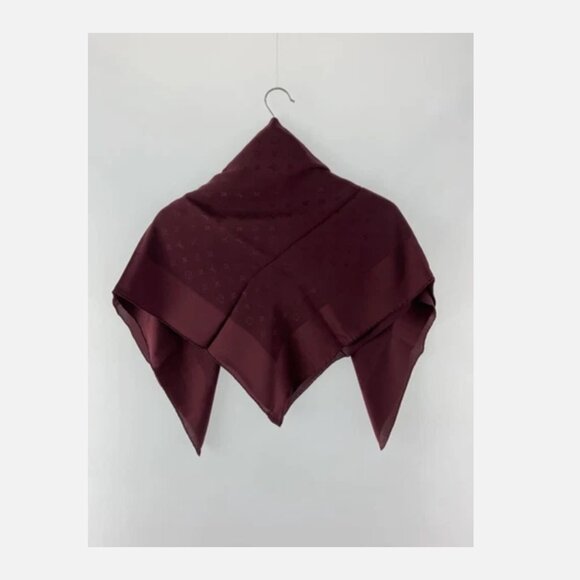 Sold - Louis Vuitton LV bordeaux 100% silk scarf - Picture 2 of 4